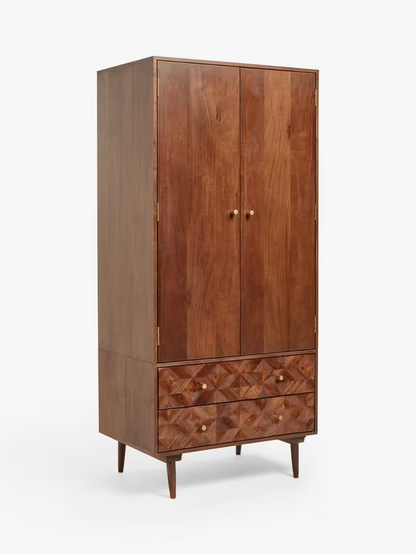 Swoon John Lewis + Swoon Franklin 2 Drawer Wardrobe, Dark Brown