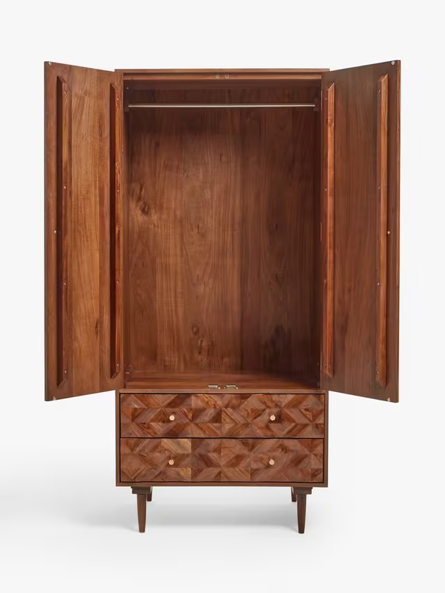 Swoon John Lewis + Swoon Franklin 2 Drawer Wardrobe, Dark Brown