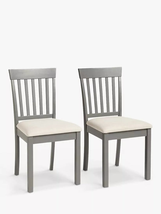 John Lewis Wilton Slatted Dining Chair, Set of 2, Grey