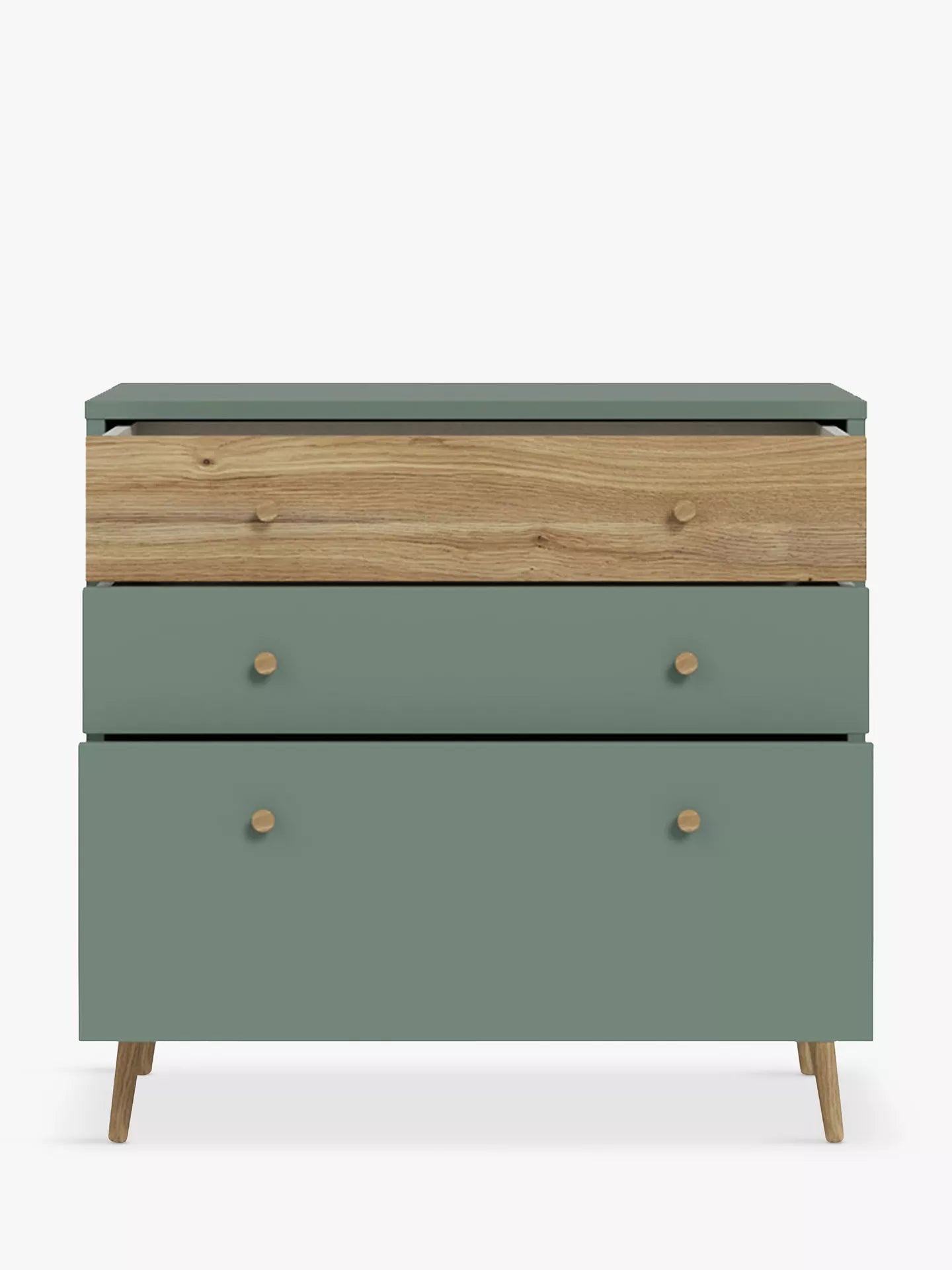 EasyKlix Harllson 3 Drawer Chest, Green/Oak