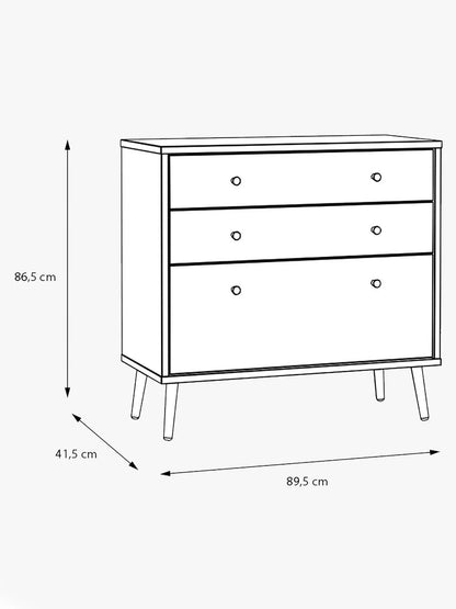 EasyKlix Harllson 3 Drawer Chest, Green/Oak