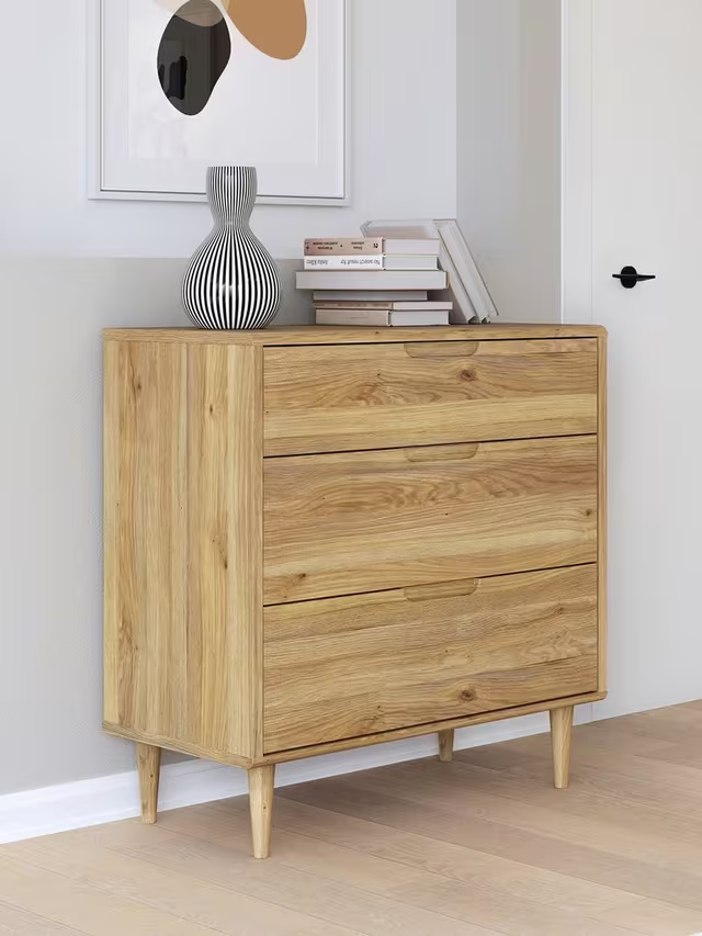 EasyKlix Sherbrooke 3 Drawer Chest Oak