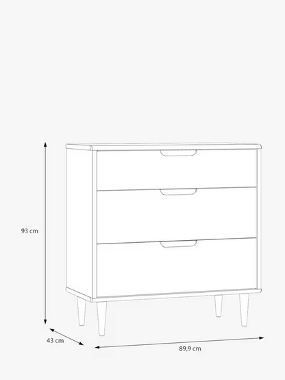 EasyKlix Sherbrooke 3 Drawer Chest Oak