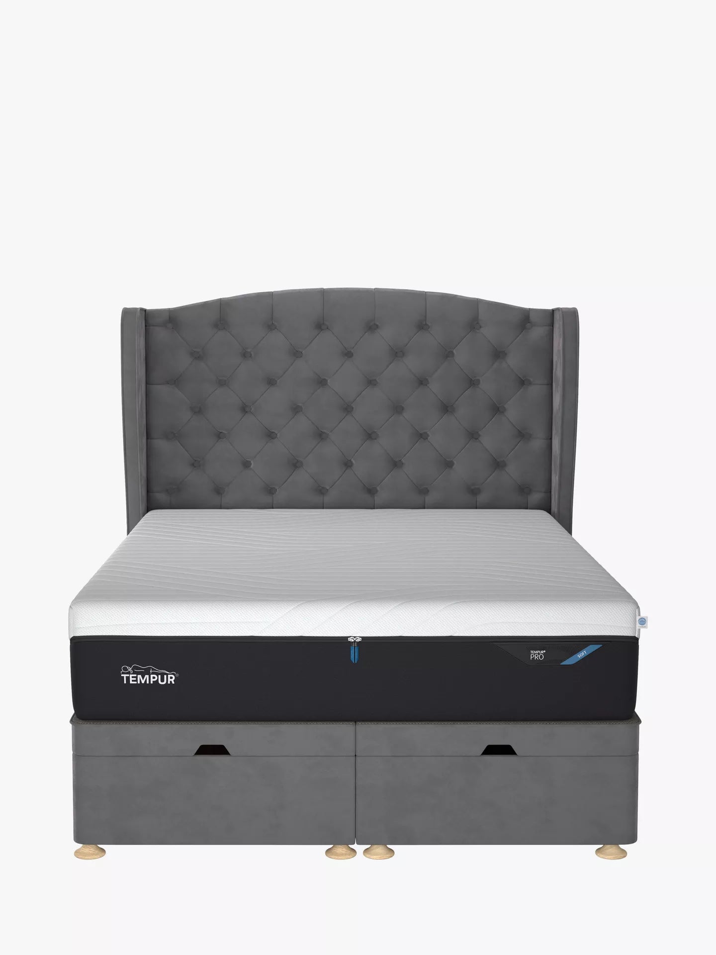 TEMPUR® Suffolk Ottoman Bed, King Size, Armour