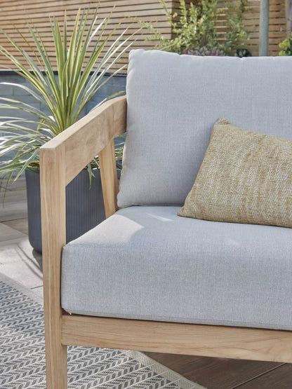 KETTLER Kubu 4-Seater Garden Lounging Set, FSC-Certified (Teak Wood), Natural/White