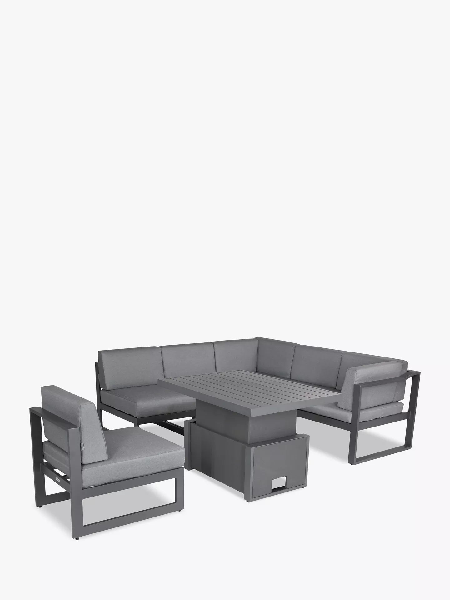 KETTLER Menos by KETTLER Versa 5-Seat Corner Garden High-Low Table & Chairs Set, Grey