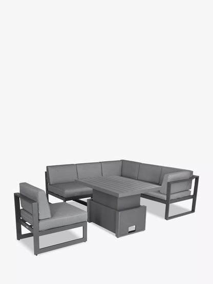 KETTLER Menos by KETTLER Versa 5-Seat Corner Garden High-Low Table & Chairs Set, Grey