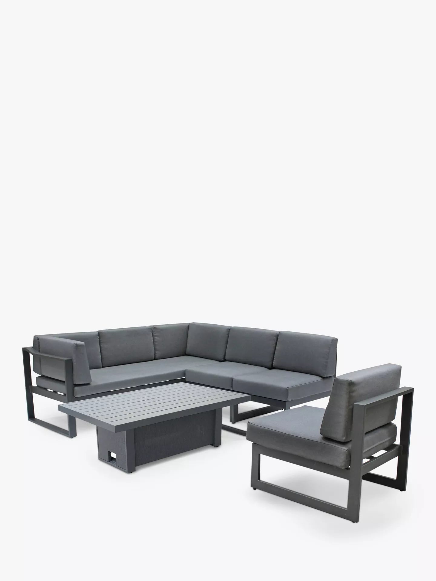 KETTLER Menos by KETTLER Versa 5-Seat Corner Garden High-Low Table & Chairs Set, Grey