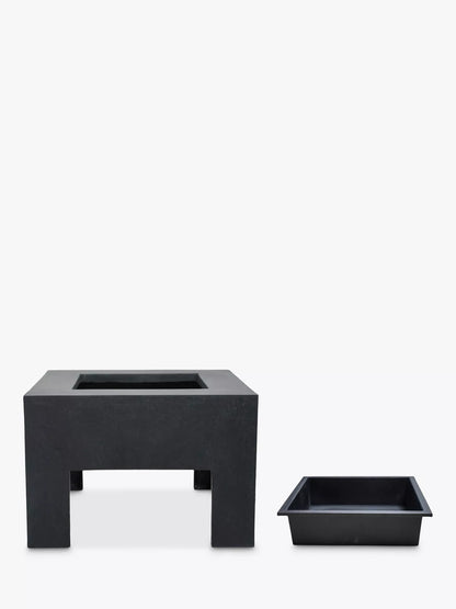 Ivyline Square Console Firepit, Grey