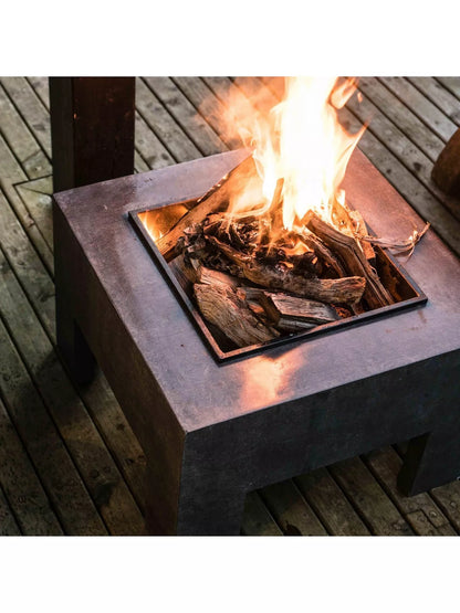 Ivyline Square Console Firepit, Grey