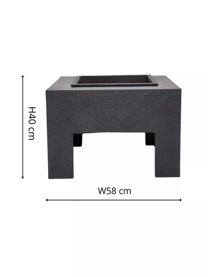 Ivyline Square Console Firepit, Grey