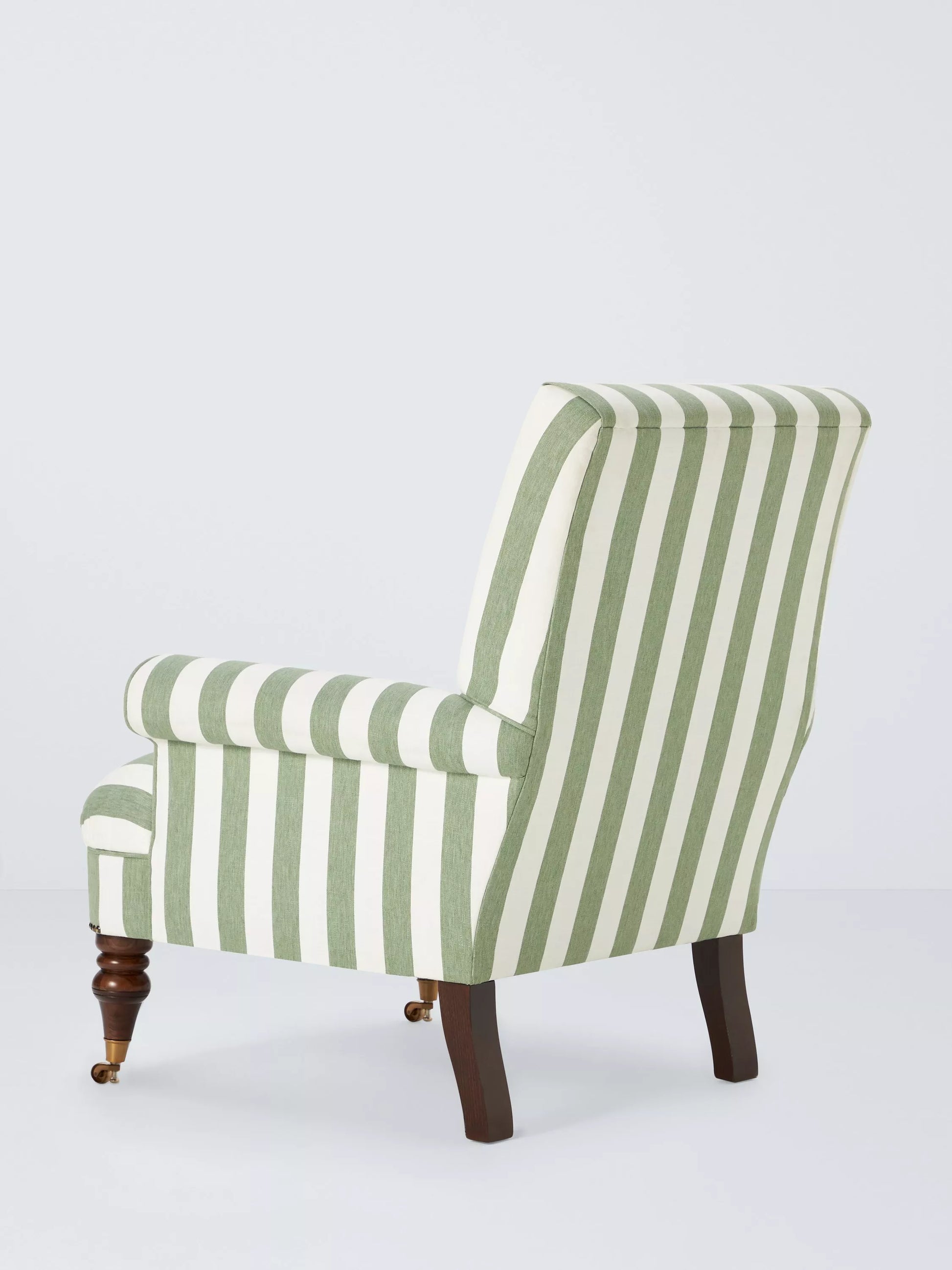 John Lewis Suffolk Armchair, Dark Leg, Green And Natural Stripe