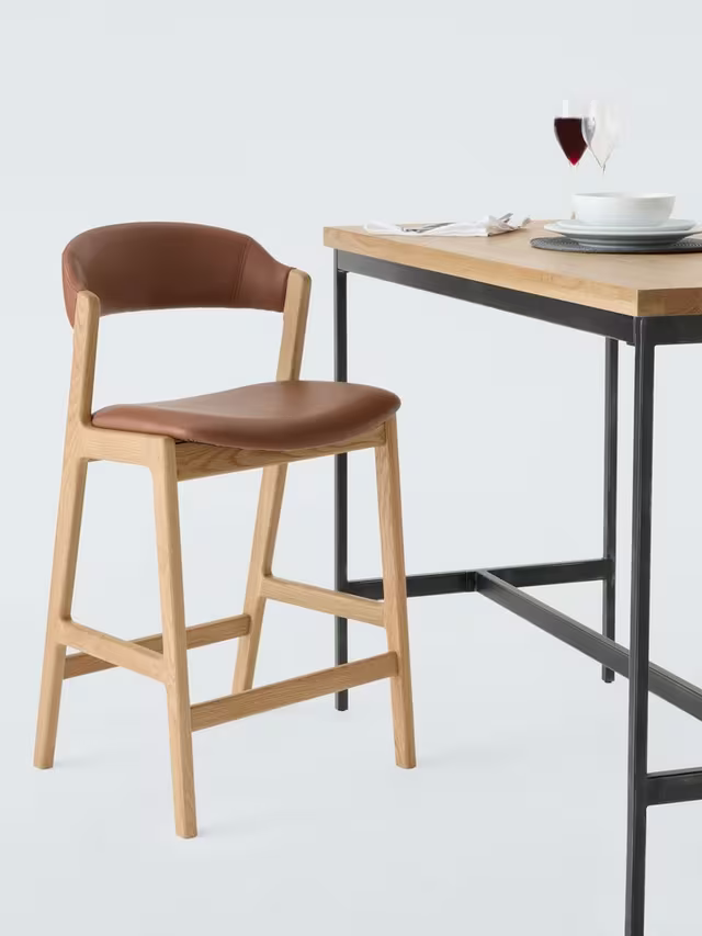 John Lewis Santino Bar Stool, Oak Bianco Oil/Cognac