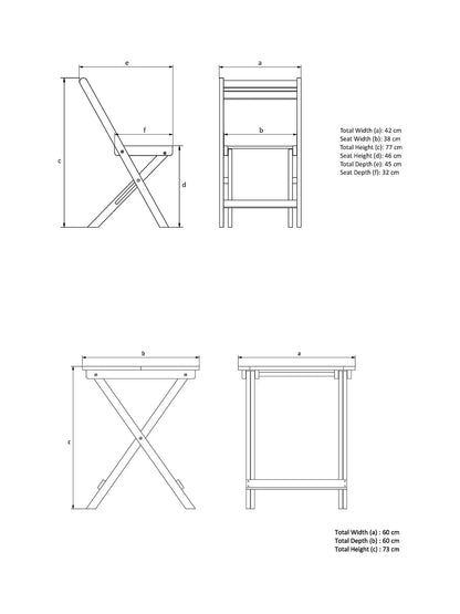 John Lewis ANYDAY Acacia Wood Foldable 2-Seater Garden Bistro Table Natural