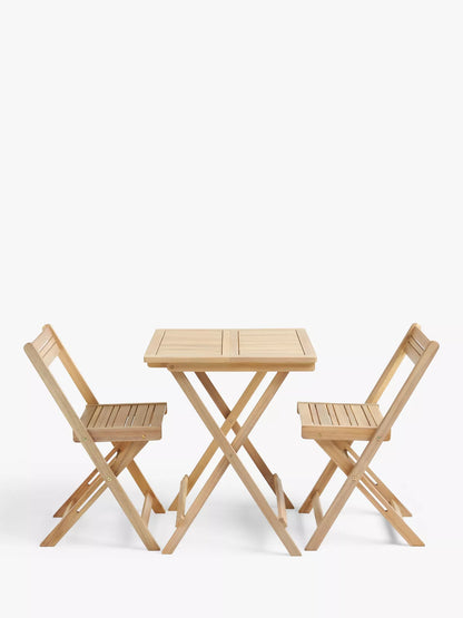 John Lewis Acacia Wood Foldable 2-Seater Garden Bistro Table Natural