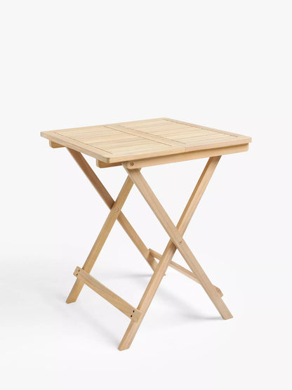 John Lewis Acacia Wood Foldable 2-Seater Garden Bistro Table Natural