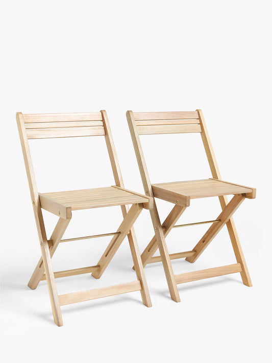 John Lewis Acacia Wood Foldable Chairs Set Natural