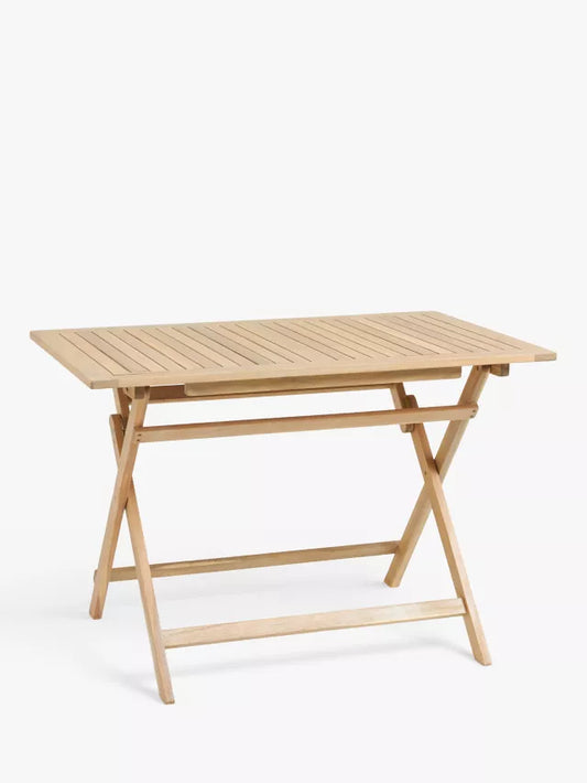 John Lewis ANYDAY Acacia Wood Foldable 4-Seater Garden Dining Table Natural