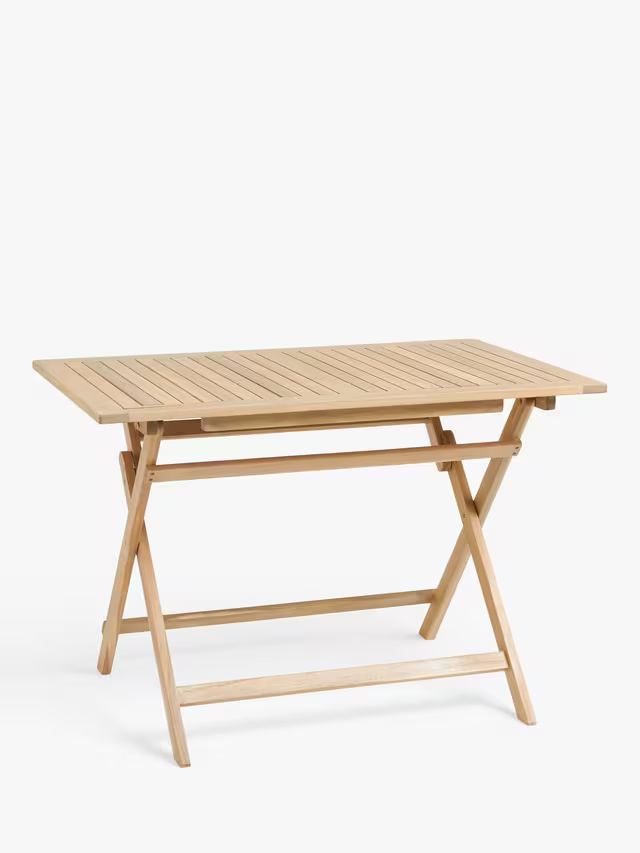 John Lewis Acacia Wood Foldable 4-Seater Garden Dining Table , Natural
