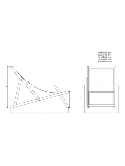 John Lewis ANYDAY Acacia Wood Deck Chair Frame & Sling, Natural
