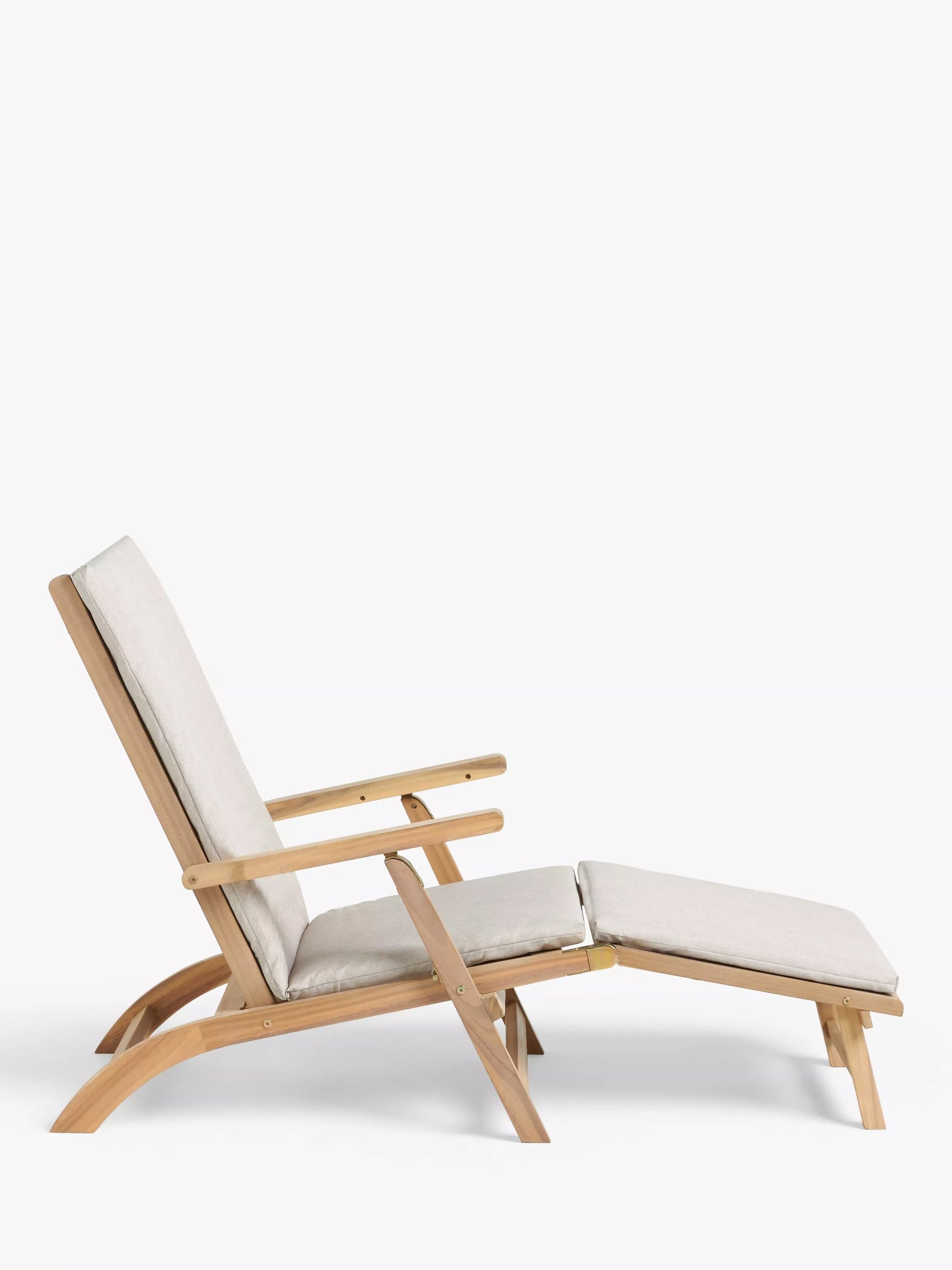 John Lewis ANYDAY Acacia Wood Foldable Garden Steamer Chair, Natural