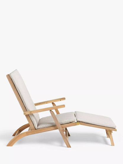 John Lewis ANYDAY Acacia Wood Foldable Garden Steamer Chair, Natural