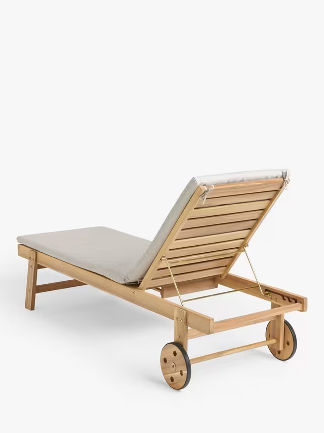 John Lewis Wood Sun Lounger Acacia  Natural