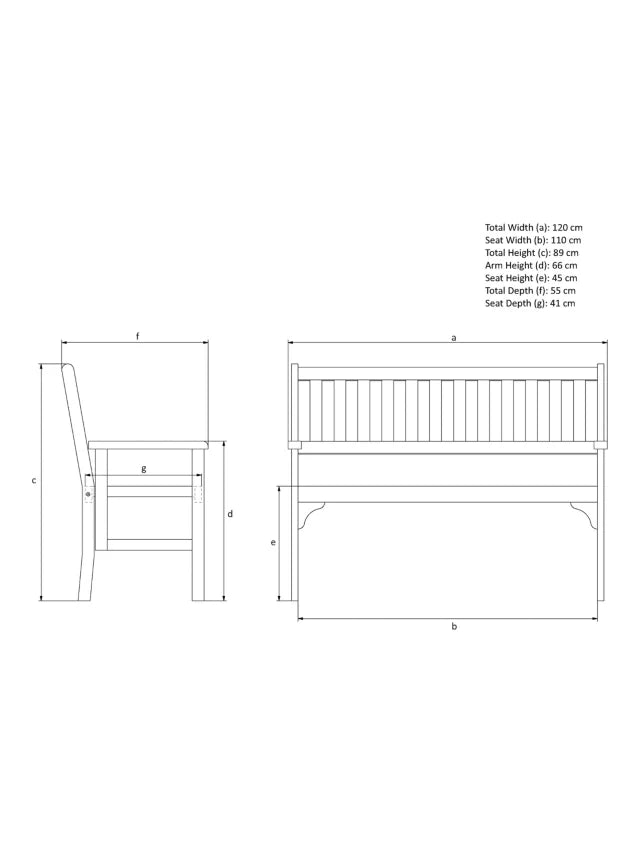 John Lewis Acacia Wood Foldable 2-Seater Garden Bench, Natural