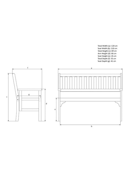 John Lewis Acacia Wood Foldable 2-Seater Garden Bench, Natural