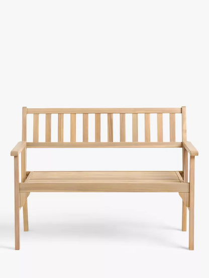 John Lewis Acacia Wood Foldable 2-Seater Garden Bench, Natural