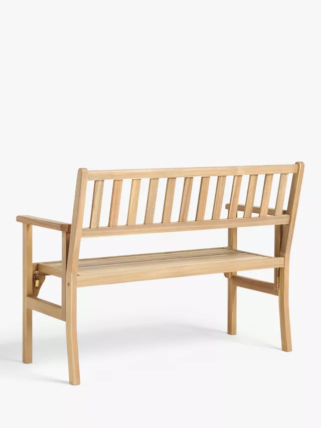 John Lewis Acacia Wood Foldable 2-Seater Garden Bench, Natural