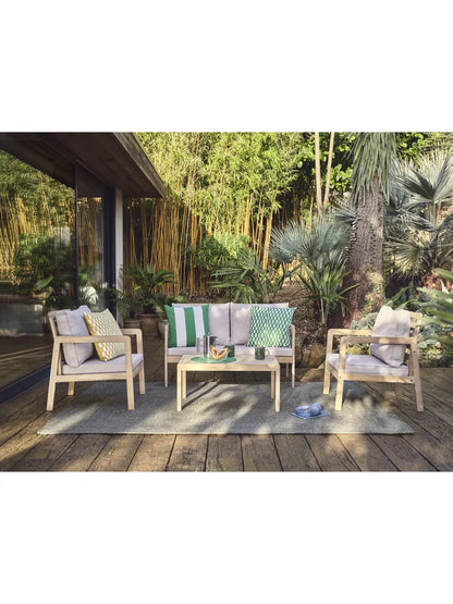 John Lewis ANYDAY Acacia Wood 4-Seater Garden Lounge Set, Natural