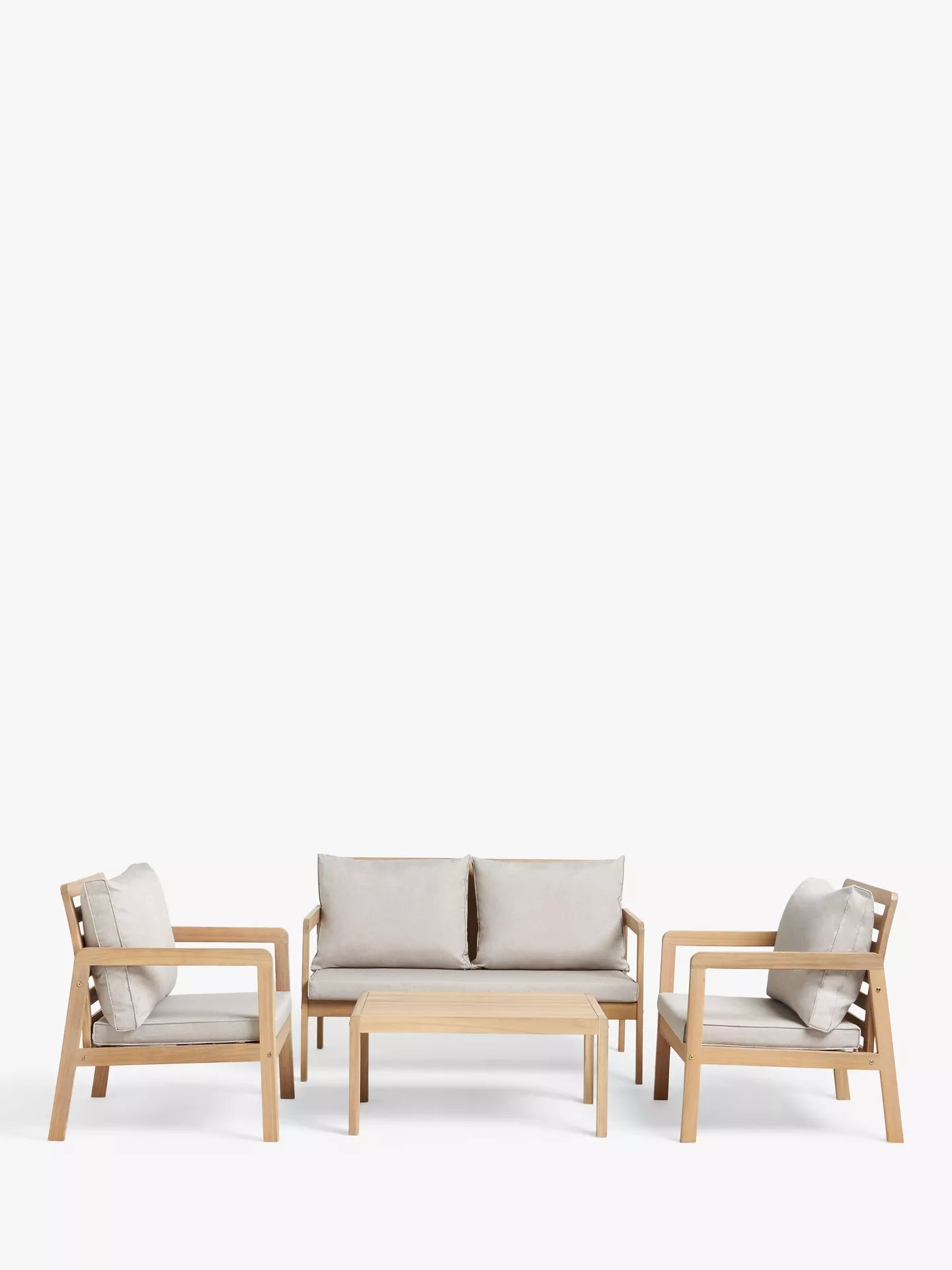 John Lewis ANYDAY Acacia Wood 4-Seater Garden Lounge Set, Natural