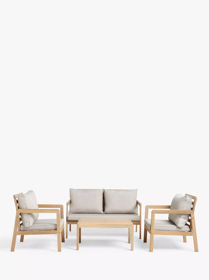 John Lewis ANYDAY Acacia Wood 4-Seater Garden Lounge Set, Natural