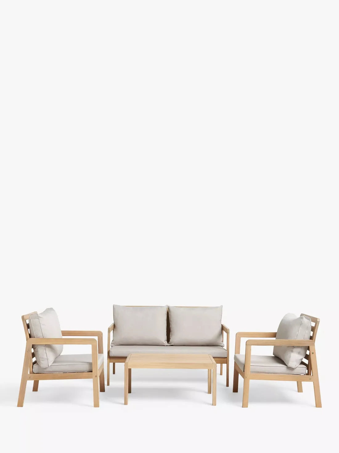 John Lewis ANYDAY Acacia Wood 4-Seater Garden Lounge Set, Natural