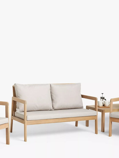 John Lewis ANYDAY Acacia Wood 4-Seater Garden Lounge Set, Natural