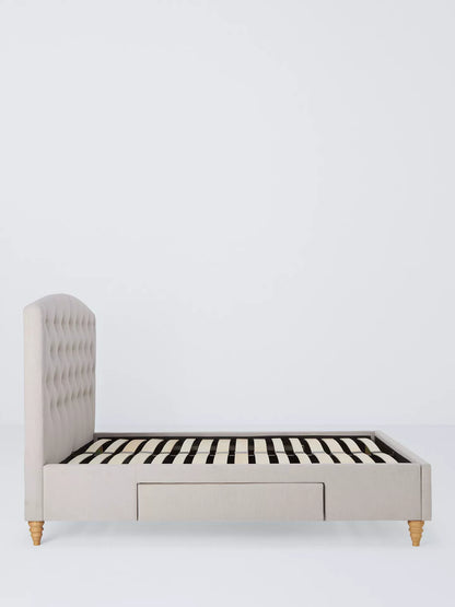 John Lewis Rouen 2 Drawer Storage Upholstered Bed Frame, King Size, Cotton Effect Beige