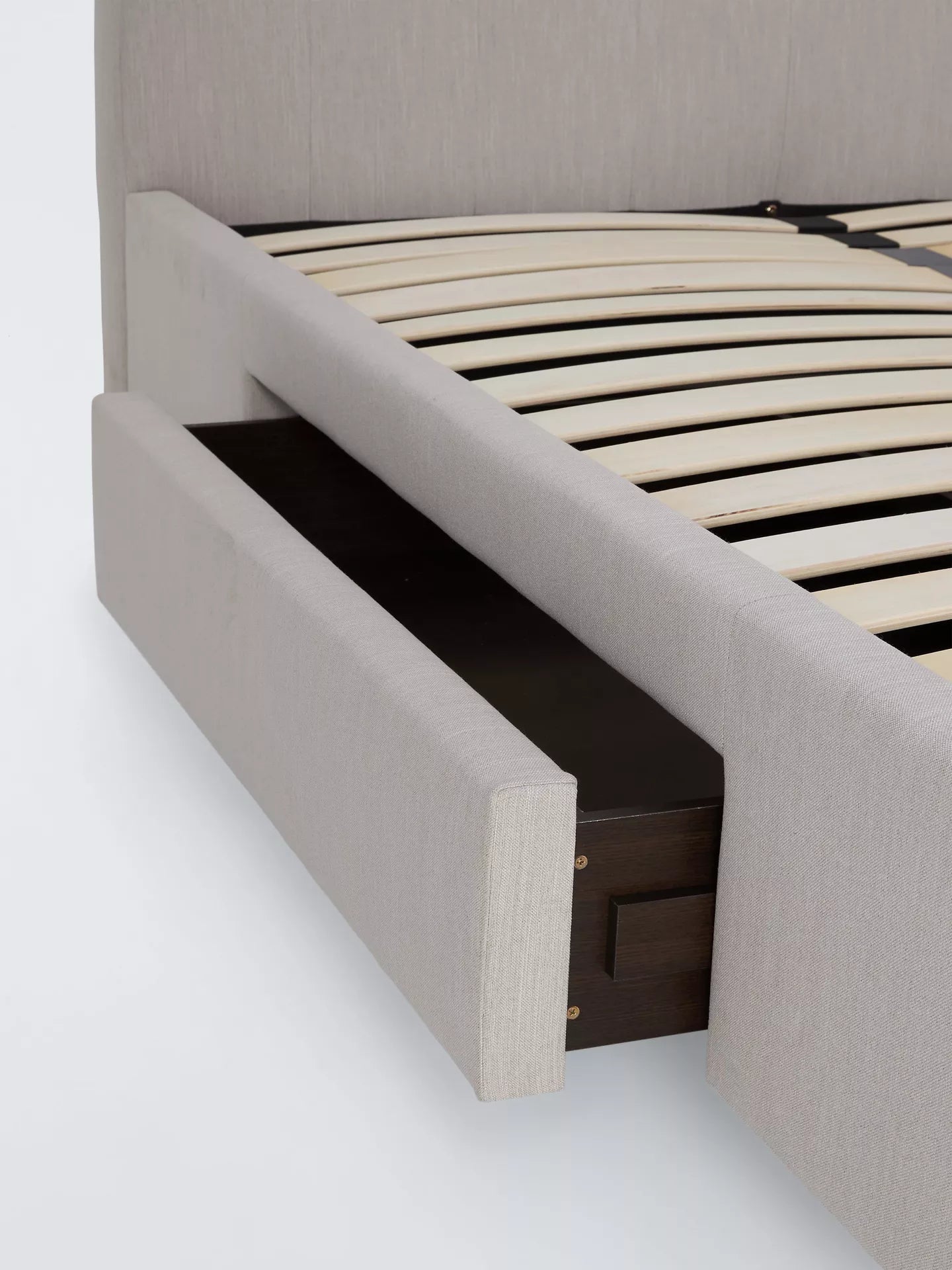 John Lewis Rouen 2 Drawer Storage Upholstered Bed Frame, King Size, Cotton Effect Beige