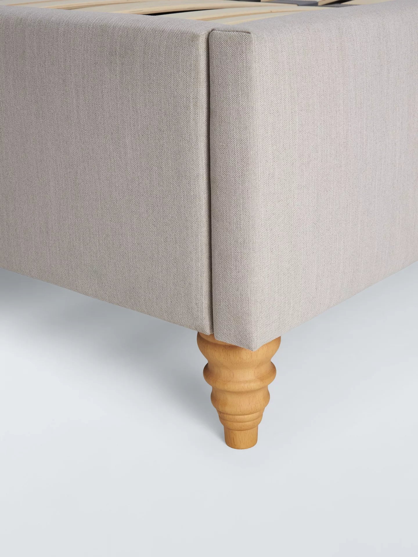 John Lewis Rouen 2 Drawer Storage Upholstered Bed Frame, King Size, Cotton Effect Beige