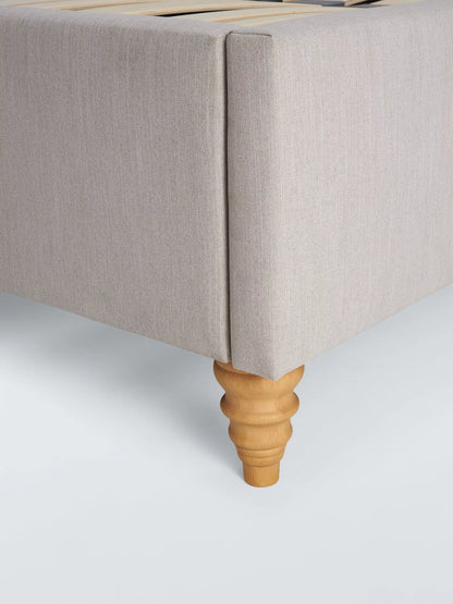 John Lewis Rouen 2 Drawer Storage Upholstered Bed Frame, King Size, Cotton Effect Beige