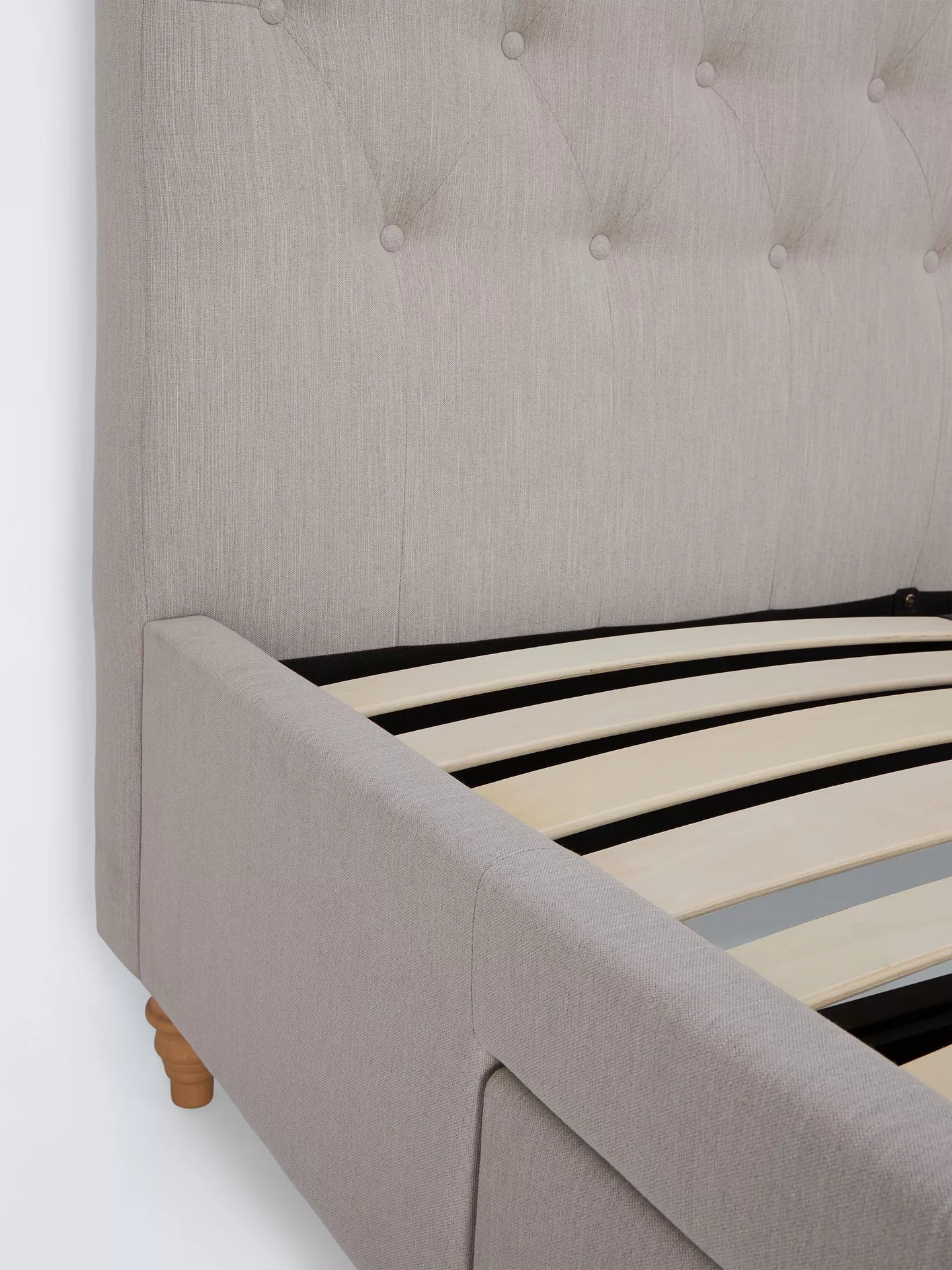 John Lewis Rouen 2 Drawer Storage Upholstered Bed Frame, King Size, Cotton Effect Beige