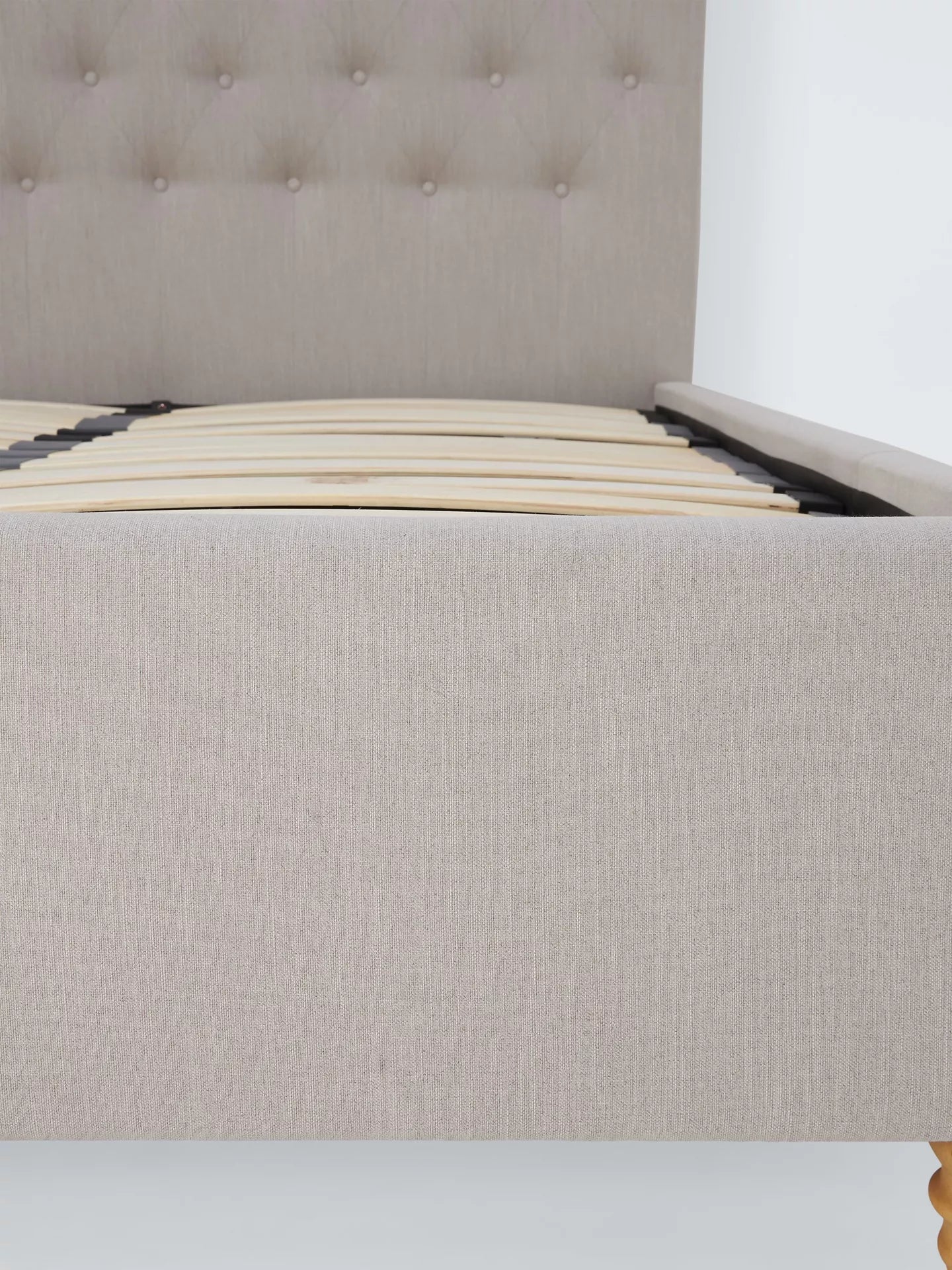 John Lewis Rouen 2 Drawer Storage Upholstered Bed Frame, King Size, Cotton Effect Beige