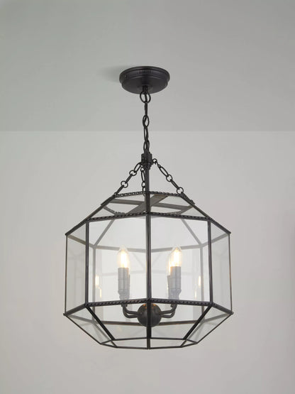 John Lewis Earle Glass Pendant Ceiling Light, Black