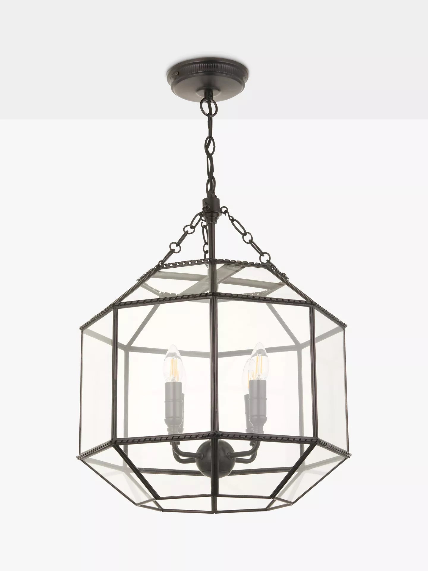 John Lewis Earle Glass Pendant Ceiling Light, Black
