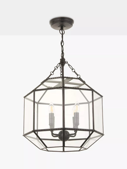 John Lewis Earle Glass Pendant Ceiling Light, Black