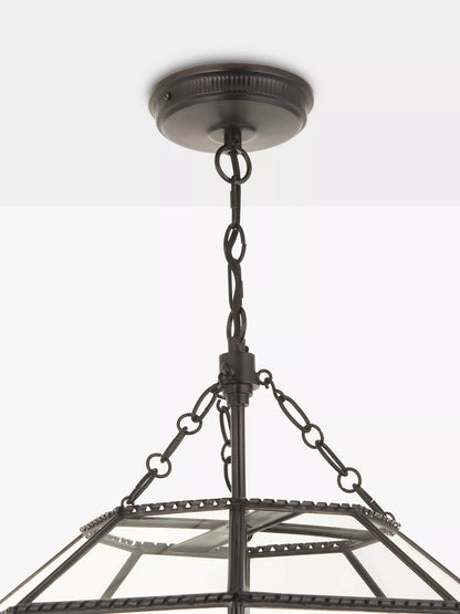 John Lewis Earle Glass Pendant Ceiling Light, Black