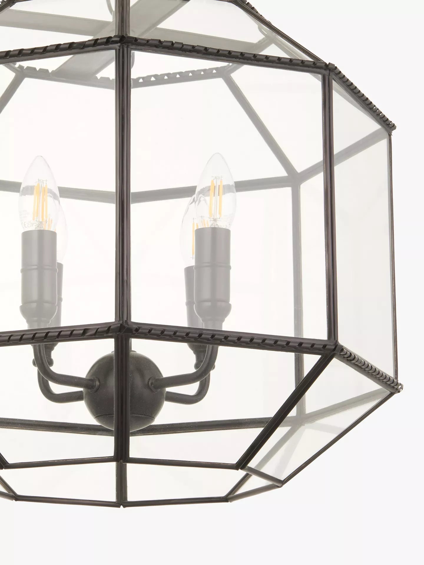John Lewis Earle Glass Pendant Ceiling Light, Black