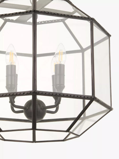 John Lewis Earle Glass Pendant Ceiling Light, Black