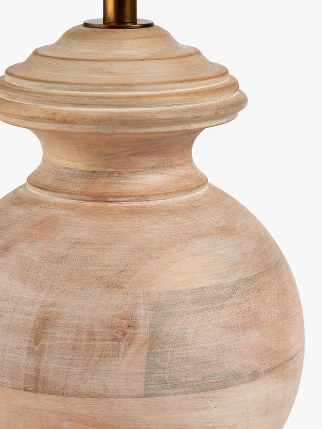 John Lewis Mango Wood Lamp Base, White Wash