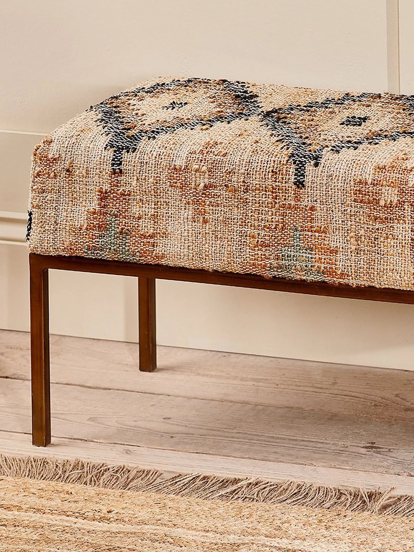 nkuku Kesu Kilim & Iron Bench